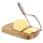 Affettatrice per Formaggi in Acacia Artigianale – Coltello in Acciaio Inossidabile su Elegante Base in Legno