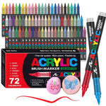72 Pennarelli Acrilici in 72 Colori – Perfetti per Dipingere Creativamente su Diverse Superfici