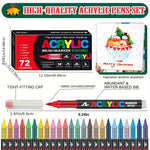 72 Pennarelli Acrilici in 72 Colori – Perfetti per Dipingere Creativamente su Diverse Superfici