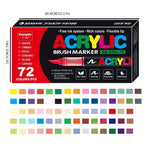 72 Pennarelli Acrilici in 72 Colori – Perfetti per Dipingere Creativamente su Diverse Superfici