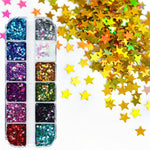 12 Colori di Paillettes a Stella – Paillettes Glitter in Scatola Lunga per DIY e Scrapbooking