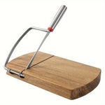 Affettatrice per Formaggi in Acacia Artigianale – Coltello in Acciaio Inossidabile su Elegante Base in Legno
