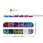 12 Colori di Paillettes a Stella – Paillettes Glitter in Scatola Lunga per DIY e Scrapbooking